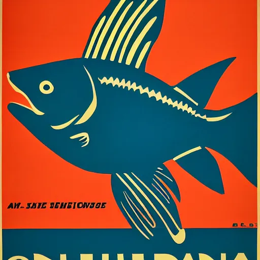 Prompt: usa propaganda poster, a fish.