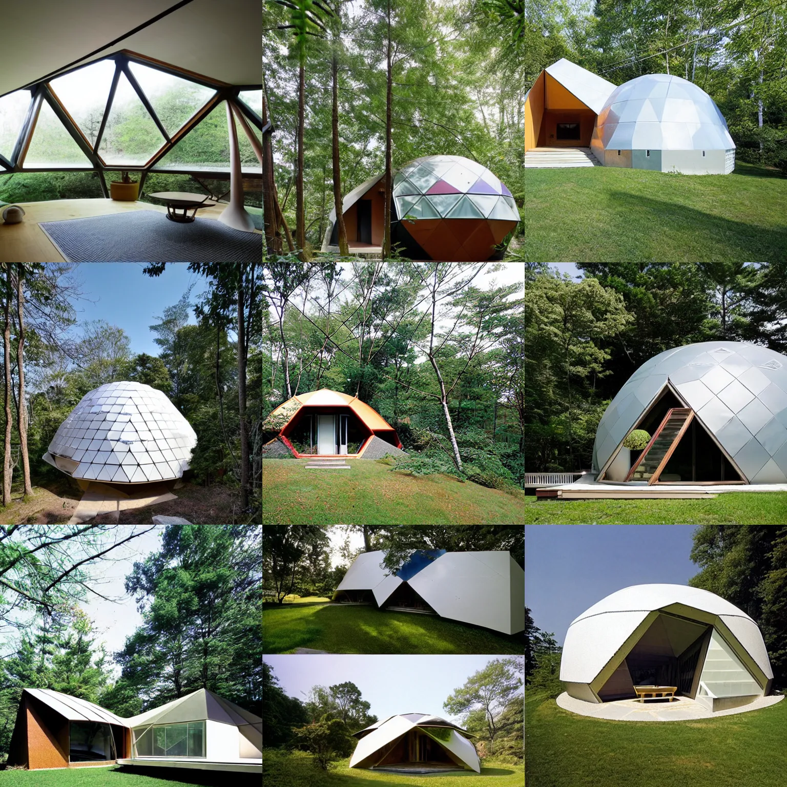 Image similar to geodesic house integrated with the ground by architect studio buckminster fuller shoji sadao