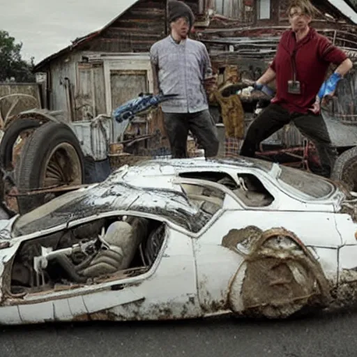 Image similar to 2012 tv show 'Wow That's Incredible!' showing off an apocalypse automobile