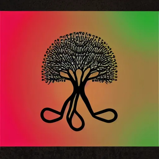 Image similar to Vectorial Logo Design of the Artificial Intelligence Artwork Channel called 'INIT_SEED' which represents an egg from which grows the electronic tree of all possibilities.