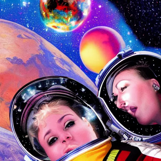 Image similar to lesbians in space