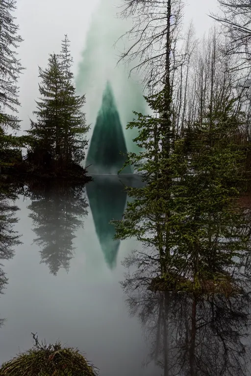 Image similar to brocken spectre, lost in the lake, magic portal