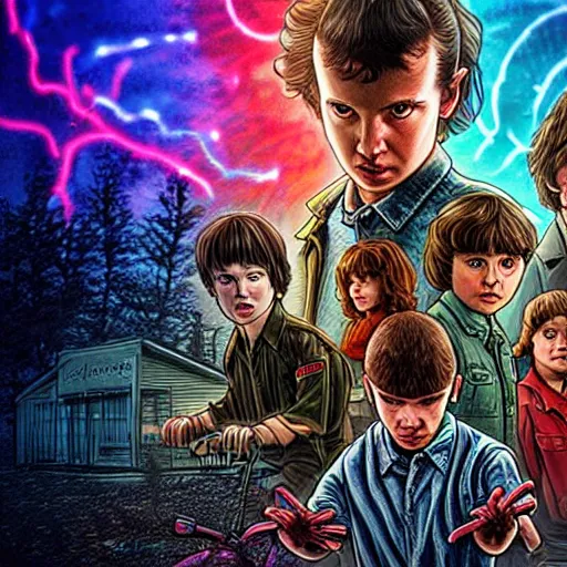 stranger things eleven fighting vecna 4 k realistic | Stable Diffusion ...
