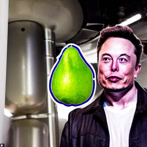 Image similar to elon musk has achieved his dream of becoming an avocado, elon musk sitting in an avacado, elon musk inside of an avacado, photograph, in a boxing ring, cinematic photography