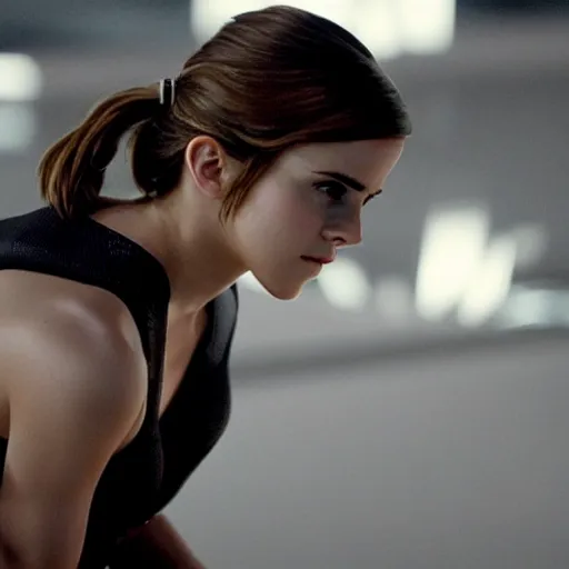 Image similar to movie still of emma watson in tron : legacy ( 2 0 1 0 )