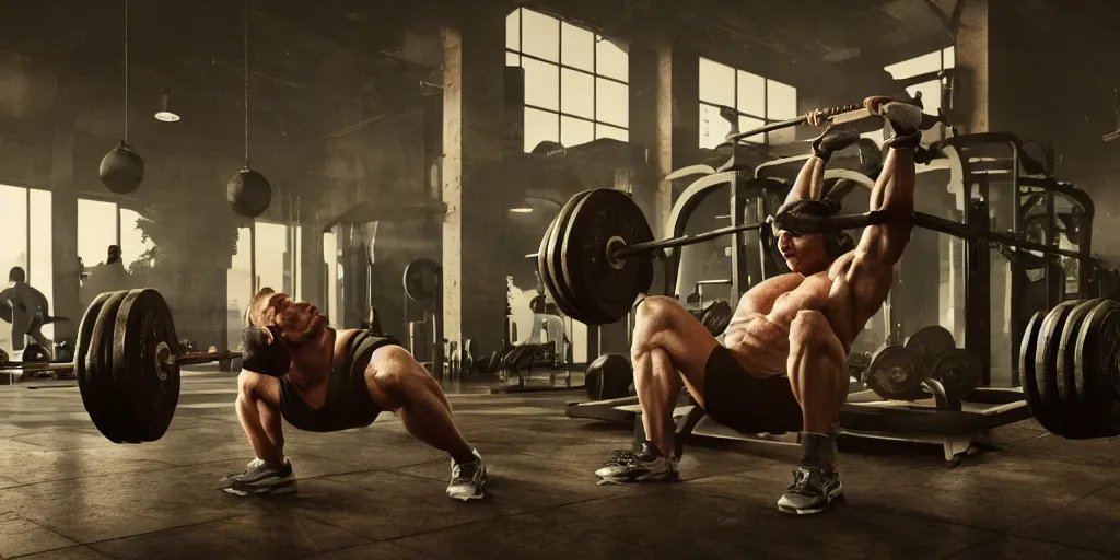 Image similar to walrus lifting weights in the gym, realistic 4 k octane beautifully detailed render, 4 k post - processing, highly detailed, intricate complexity, epic composition, magical atmosphere, cinematic lighting, masterpiece, ultra hd