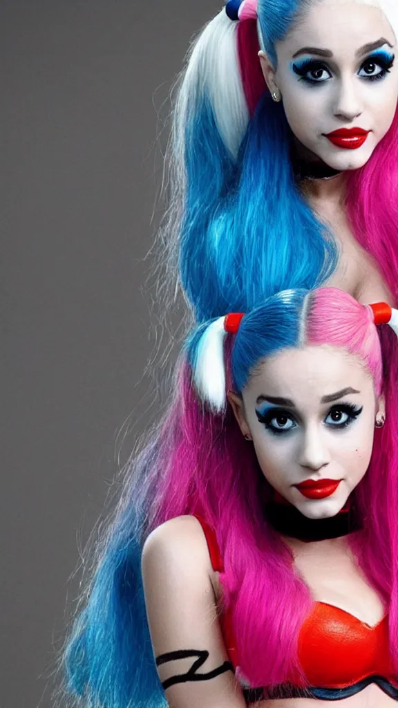 Prompt: ariana grande as harley quinn