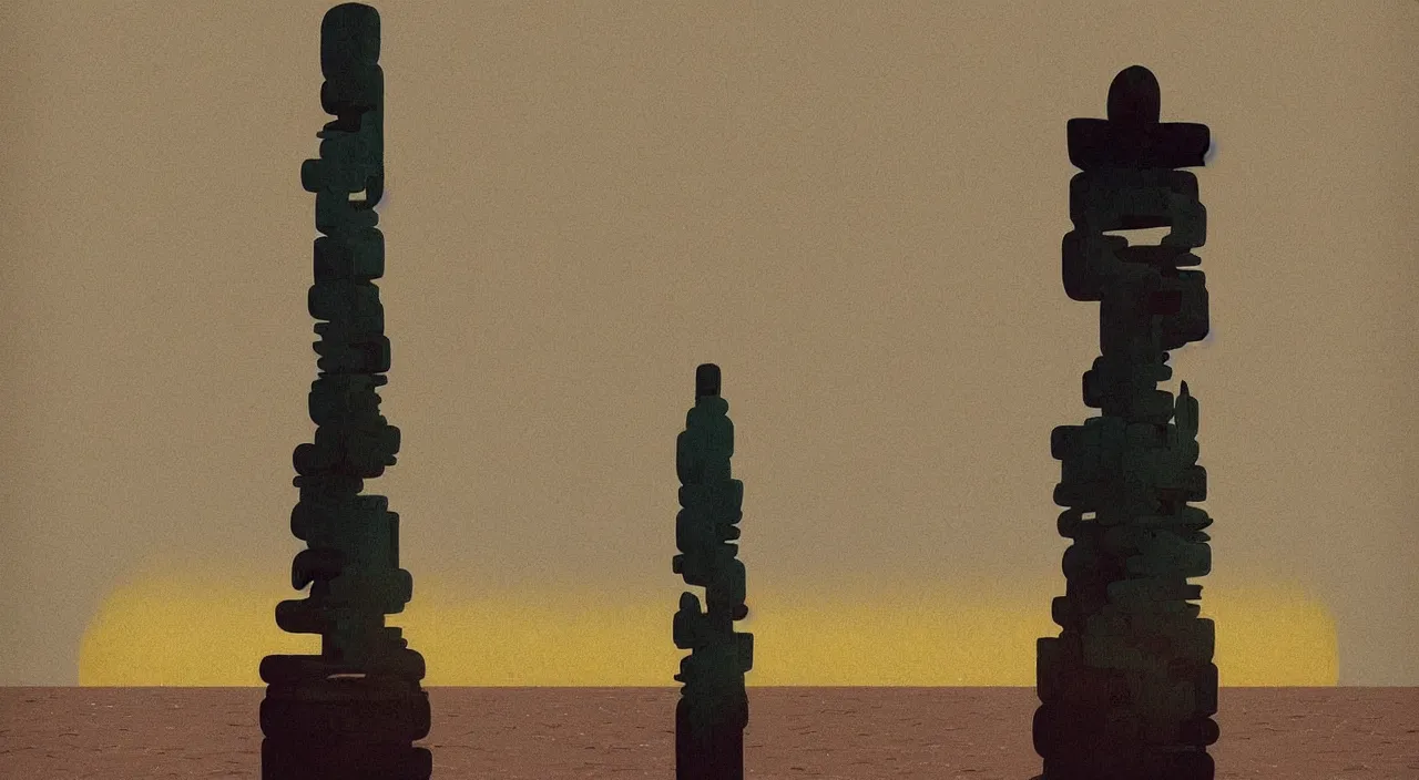 Prompt: single flooded simple wooden totem, very coherent and colorful high contrast!! masterpiece by rene magritte simon stalenhag carl spitzweg syd mead norman rockwell edward hopper james gilleard, minimalist, dark shadows, sunny day, hard lighting