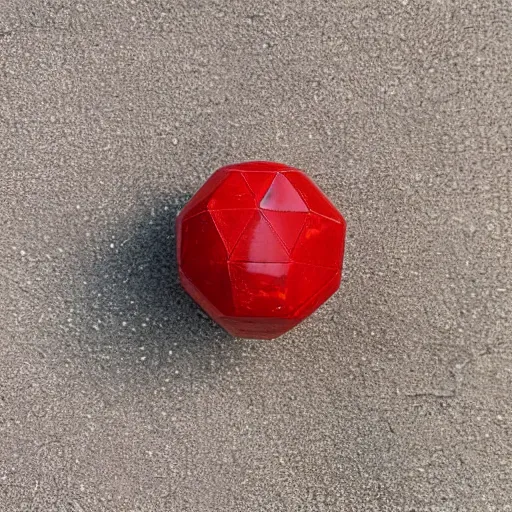 Prompt: sunstone spheres on a red cube