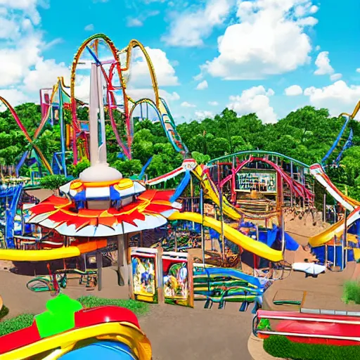 Prompt: nagatoro themed amusement park