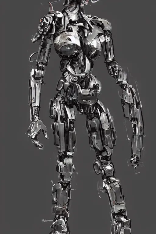 Image similar to full body cyborg female concept art, humanoid form, metalized mecha muscle, monkey limbs, digital art, in the style of ben lol, brian sum, ramil sunga, herbert lowis, furio tedesschi, christopher cao, frederic daoust, joe botardo, artstation, pinterest, deviantart, photoshop, unreal engine