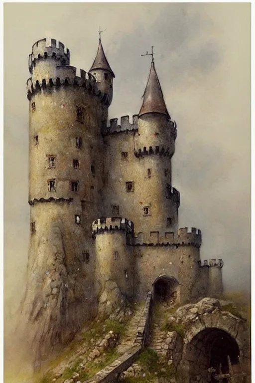 Image similar to ( ( ( ( ( 1 9 5 0 s fair tail medieval castle. muted colors. ) ) ) ) ) by jean - baptiste monge!!!!!!!!!!!!!!!!!!!!!!!!!!!!!!