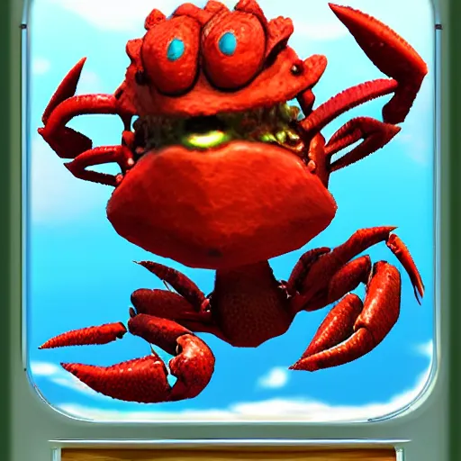 Prompt: crab monster, video game