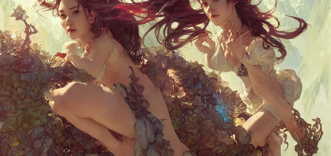 Image similar to beautiful dragon girl by Stanley Artgerm Lau, greg rutkowski, thomas kindkade, alphonse mucha, loish, norman Rockwel