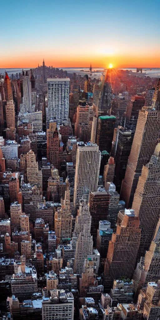 Image similar to new york city at sunset