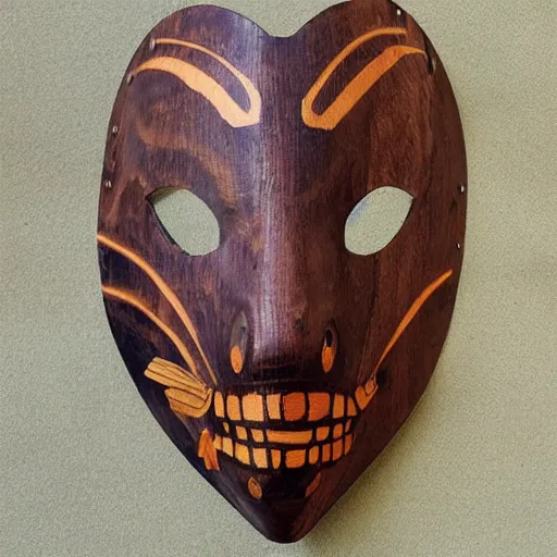 Image similar to insect inspired wooden mask