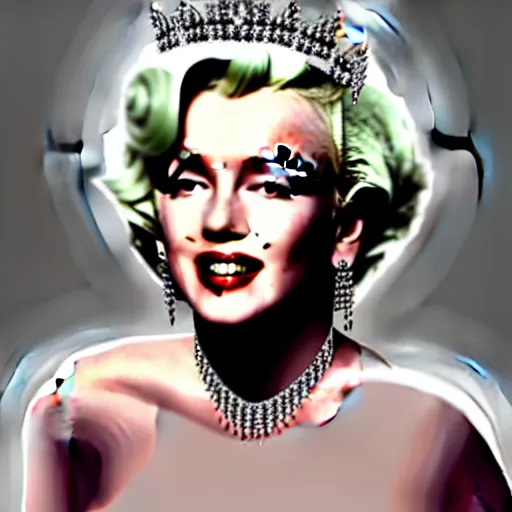 Image similar to marilyn monroe as the queen of england, artstation, fantasy