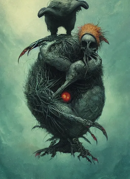 Image similar to the dodo, death tarot card, highly detailed, cinematic, 8 k, by megan duncanson, benjamin lacombe, adrian borda, stanley artgermm, tom bagshaw, craig mullins, carne griffiths, ayami kojima, beksinski, giger, trending on deviantart, hyper detailed, horror, full of colour