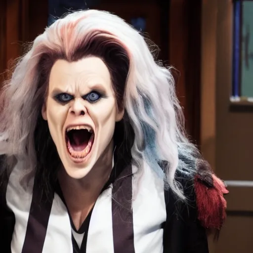 Image similar to Kate McKinnon as Morbius, SNL sketch, episode still