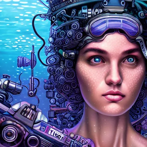 Image similar to lofi underwater biopunk instagram portrait, Pixar style, by Tristan Eaton Stanley Artgerm and Tom Bagshaw.