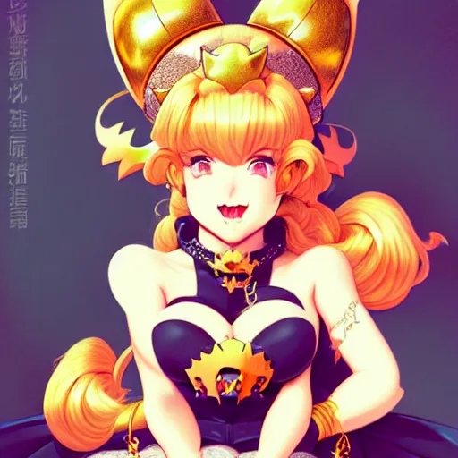 Prompt: Bowsette Fanart illustration, medium shot, intricate, elegant, highly detailed, digital art, ffffound, art by Tōru Fujisawa, JC Leyendecker and sachin teng