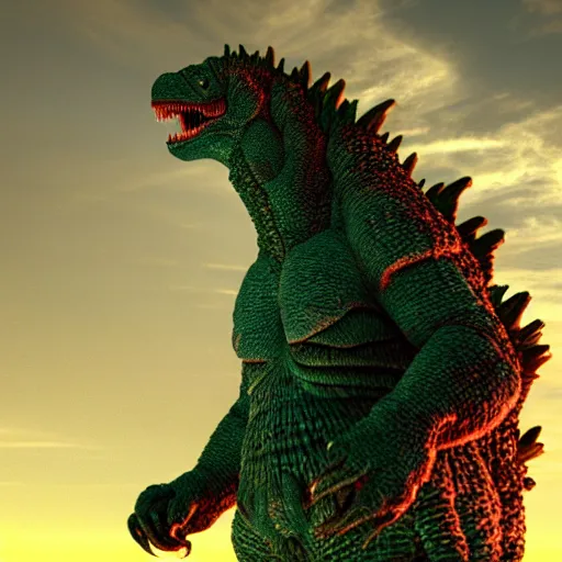 Image similar to Mutated alien Godzilla, photorealistic, 8K