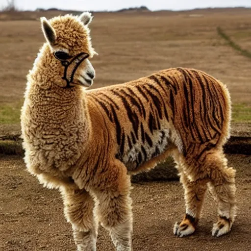 Prompt: an alpaca tiger