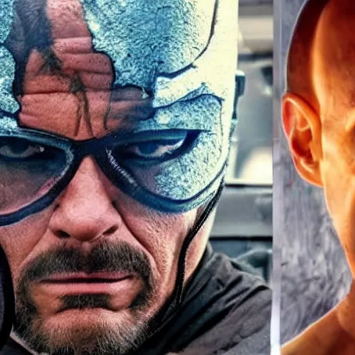 Prompt: rey mysterio fighting walter white