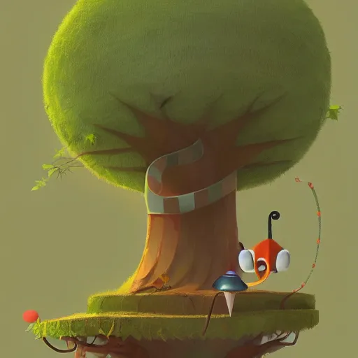 Image similar to Goro Fujita illustrating a snake with geometric figures climbing a large tree in a jungle, art by Goro Fujita, sharp focus, highly detailed, ArtStation