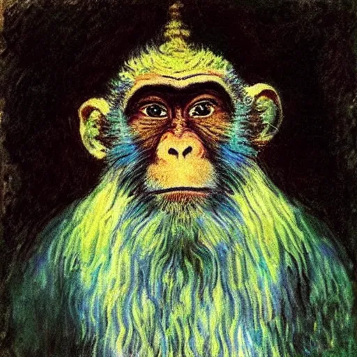Image similar to Monkey king, Claude Monet,