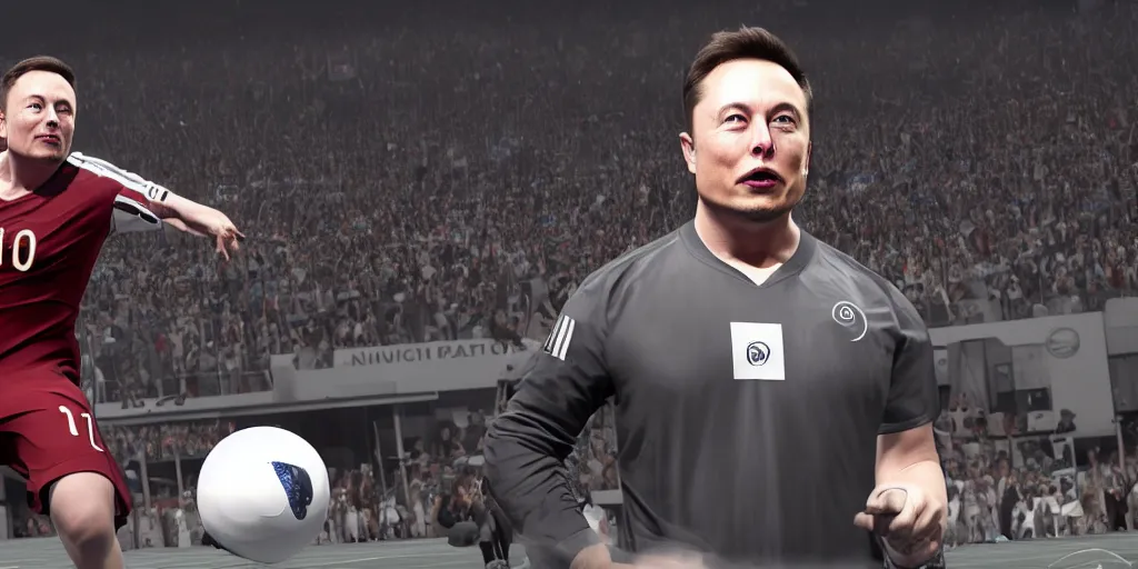 Prompt: Elon Musk in FIFA 22, 4K HD, cinematic view