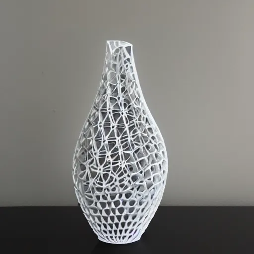 Image similar to 3d printed vase, Voronoi, parametric design