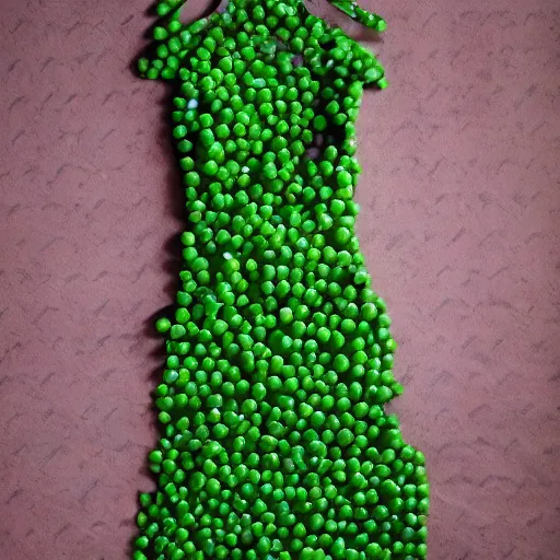 Image similar to a dress made of peas