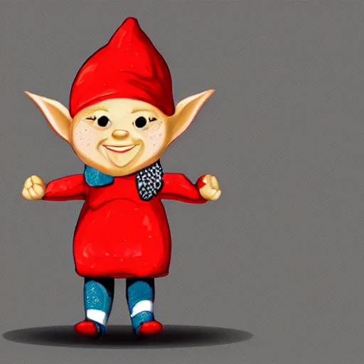 Image similar to athletic gnome with blonde hair and short bow, digital art