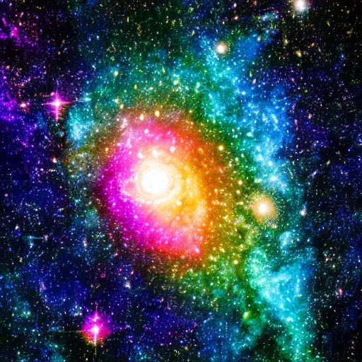 Image similar to a colorful galaxy in empty space