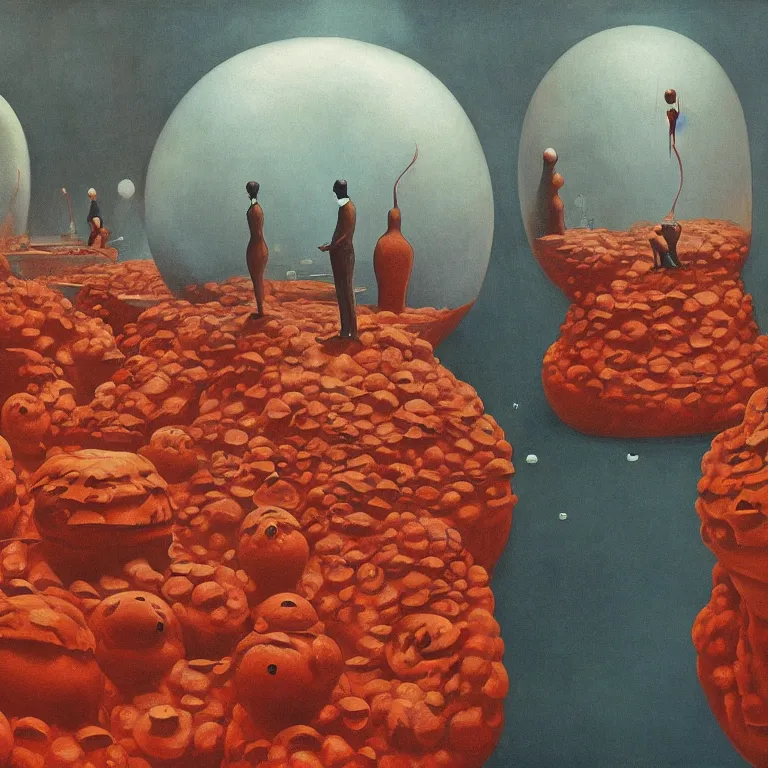 Image similar to spherical lava people at underwater restaurant Edward Hopper and James Gilleard, Zdzislaw Beksinski highly detailed