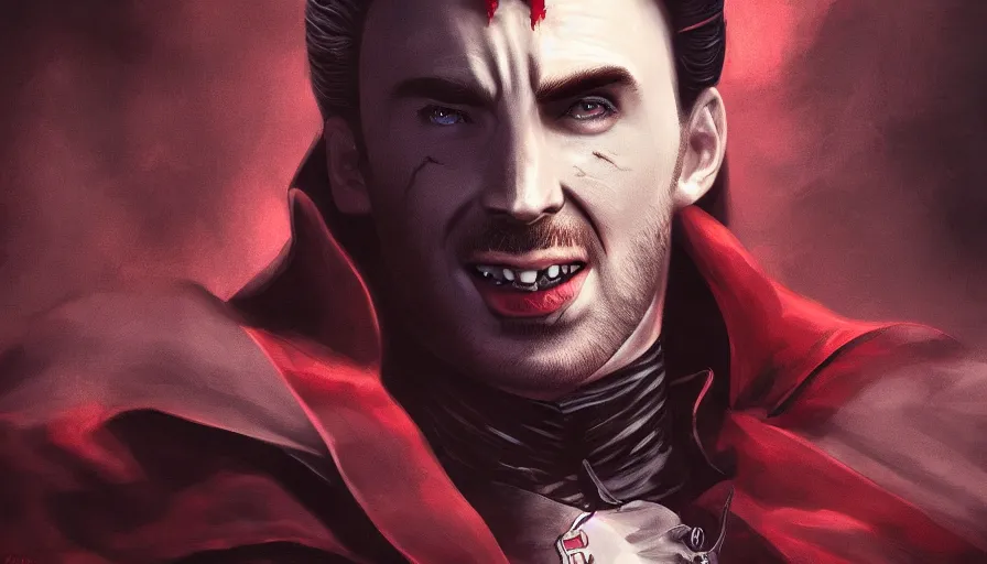 Prompt: Chris Evans is Dracula, hyperdetailed, artstation, cgsociety, 8k