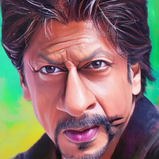 Image similar to shahrukh khan oil painting, 8k