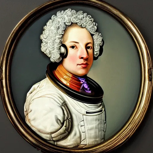 Image similar to rococo baroque portrait astronaut