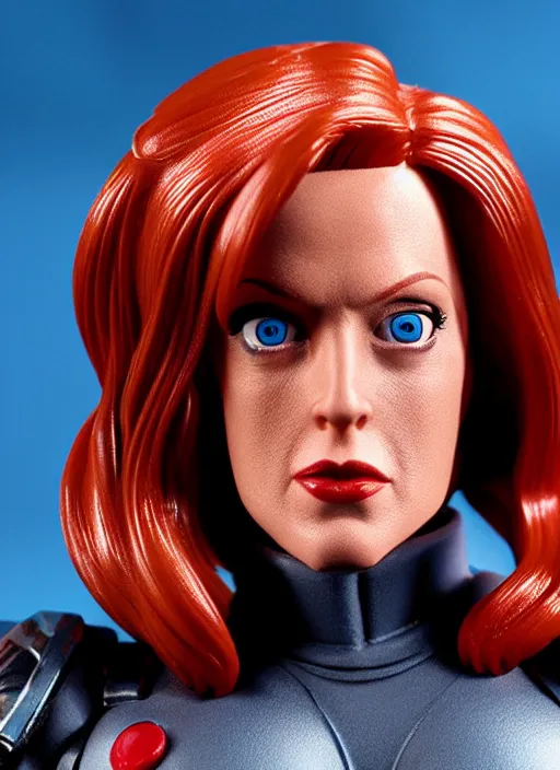 Image similar to Dana Scully action figure from Masters of the Universe (1983), by Mattel, product photography, professional photography