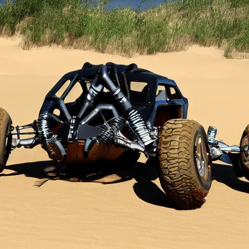 Image similar to a dune buggy that looks like an ankylosaurus