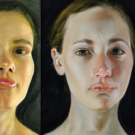 Image similar to realistic! portrait studies of a woman!! in a museum! gallery, grim, solitary! by jane atche - h 8 0 0