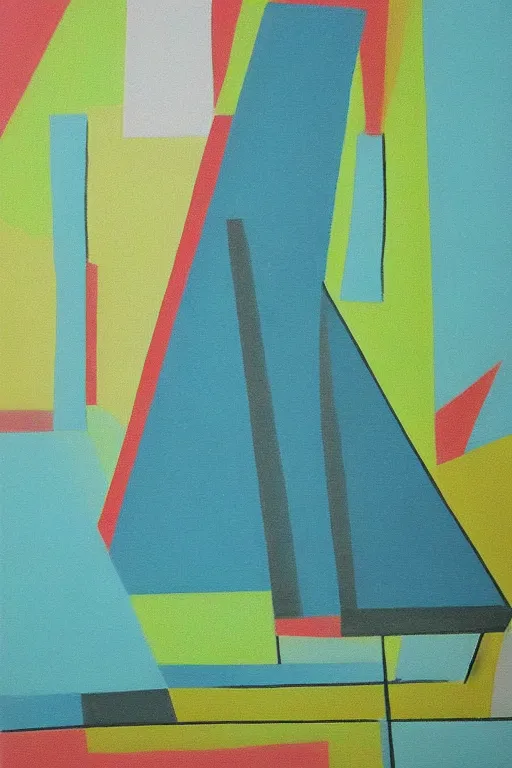 Prompt: mid century modern art canvas pastel color by bernard simunovic