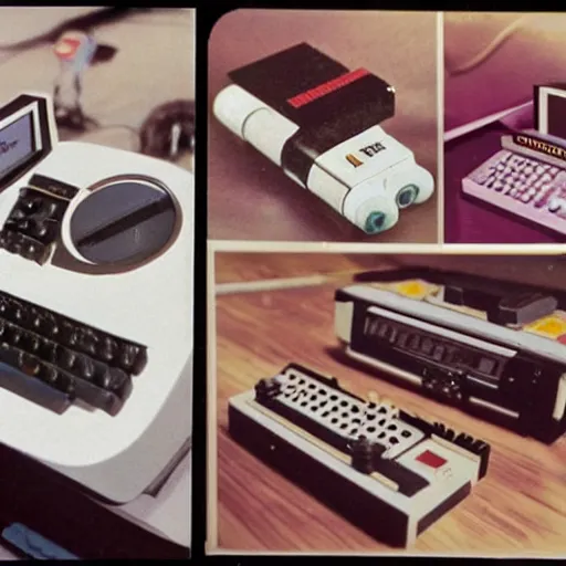 Prompt: a photo of inventions from Atari R&D in 1982