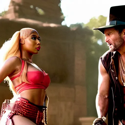 Image similar to movie still of nicki minaj as indiana jones