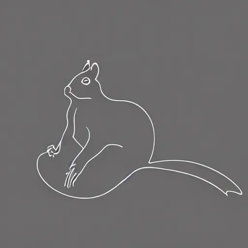 Image similar to mono chrome outline of a squirrel