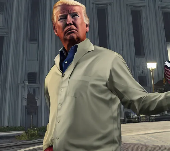 Prompt: gta v loading screen donald trump joe biden ivanka trump