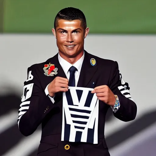 Prompt: ronaldo waving a nazi flag