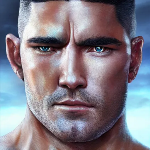 Image similar to photoshop photo edited by expert painting photorealistic shockingly amazing portrait of guts from berserk ,extremely detailed, made by wlop and maxwell boas