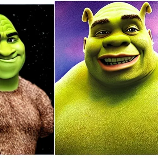 Image similar to the rock as Shrek, portrait, DreamWorks